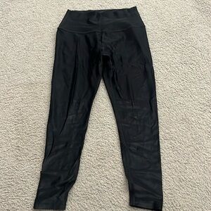 L Beyond yoga black shiny pants
